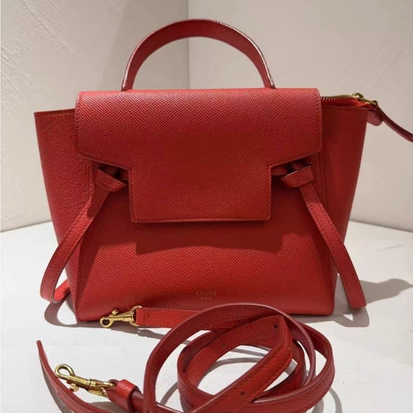 Celine nano Red Leather Women's Bag - Picture 1 of 8